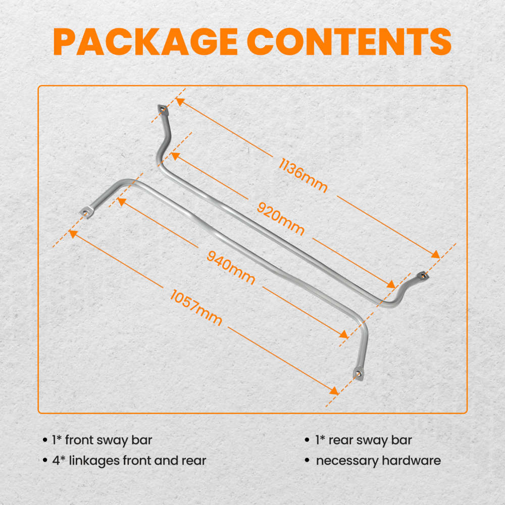 FrontRear Sway Bar Bars w/ Linkage Kit compatible for Chevy Car Bel Base ConvertibleMaxpeedingrods